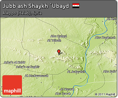 Physical 3D Map of Jubb Ash Shaykh `Ubayd