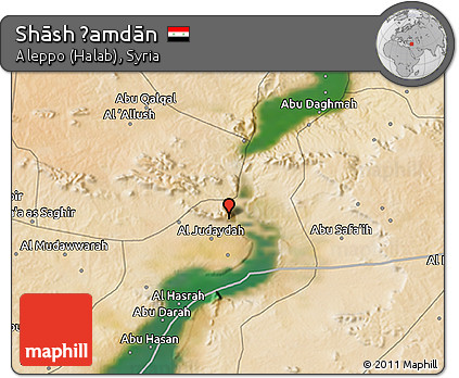 Satellite 3D Map of Shāsh Ḩamdān
