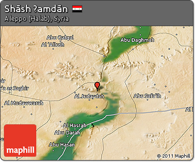 Satellite 3D Map of Shāsh Ḩamdān