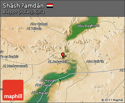 Satellite 3D Map of Shāsh Ḩamdān