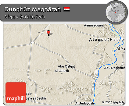 Shaded Relief 3D Map of Dunghūz Maghārah