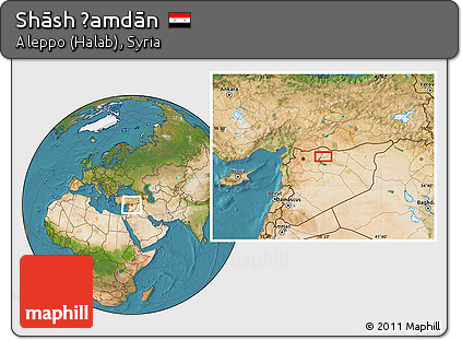 Satellite Location Map of Shāsh Ḩamdān