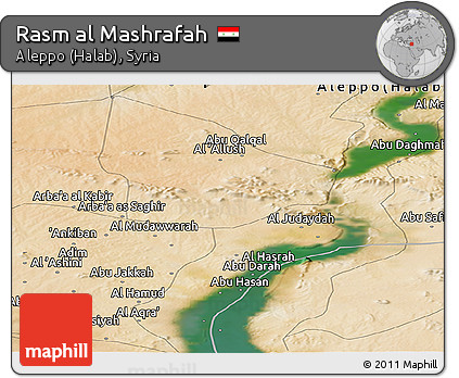 Satellite Panoramic Map of Rasm Al Mashrafah
