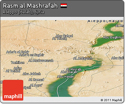 Satellite Panoramic Map of Rasm Al Mashrafah