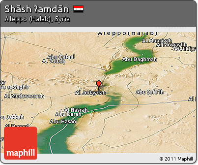 Satellite Panoramic Map of Shāsh Ḩamdān