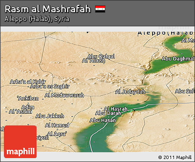 Satellite Panoramic Map of Rasm Al Mashrafah