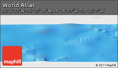 Physical Panoramic Map of the Area around 36° 19' 55" N, 38° 10' 29" W