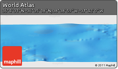 Physical Panoramic Map of the Area around 36° 19' 55" N, 38° 10' 29" W