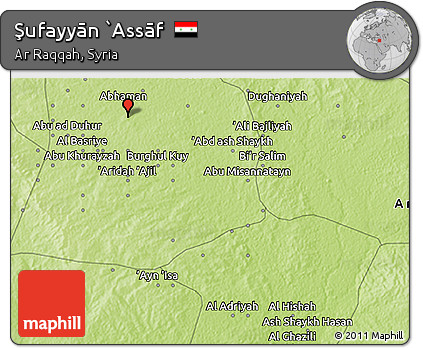Physical 3D Map of Şufayyān `Assāf