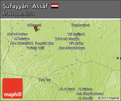 Physical 3D Map of Şufayyān `Assāf