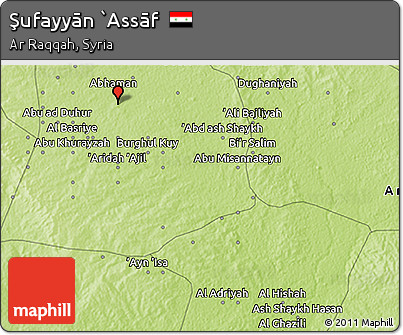 Physical 3D Map of Şufayyān `Assāf
