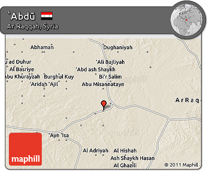 Shaded Relief 3D Map of `Abdū