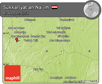 Physical Map of Sukkarīyat An Na`īm