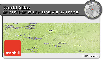 Physical Panoramic Map of the Area around 36° 19' 55" N, 39° 10' 29" E