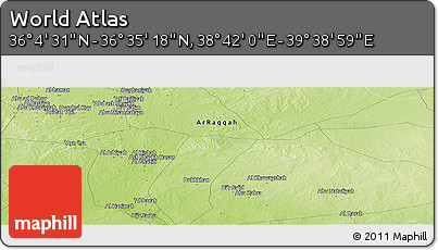 Physical Panoramic Map of the Area around 36° 19' 55" N, 39° 10' 29" E