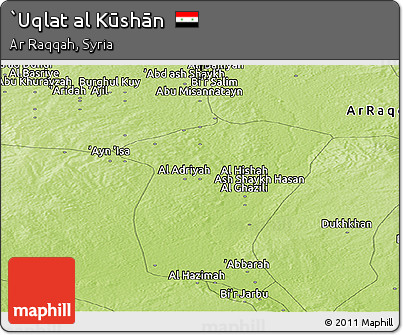 Physical Panoramic Map of `Uqlat Al Kūshān
