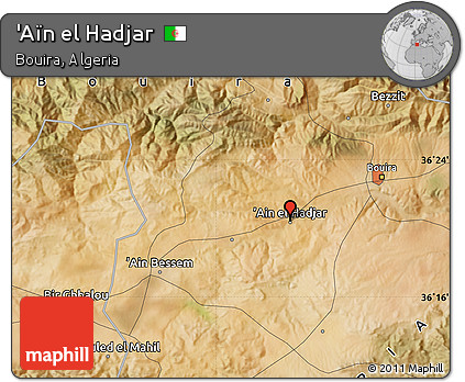 Satellite Map of 'Aïn El Hadjar