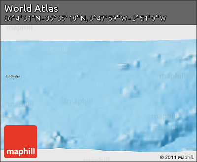 Physical 3D Map of the Area around 36° 19' 55" N, 3° 19' 30" W