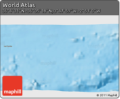 Physical 3D Map of the Area around 36° 19' 55" N, 3° 19' 30" W