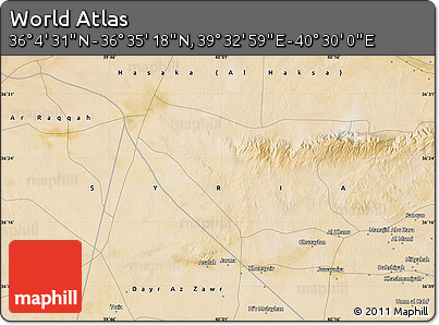 Satellite Map of the Area around 36° 19' 55" N, 40° 1' 29" E