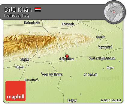 Physical 3D Map of Dilū Khān