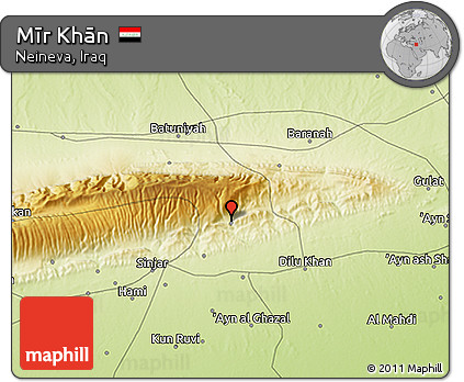 Physical 3D Map of Mīr Khān