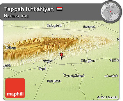 Physical 3D Map of Tappah Ishkāfīyah