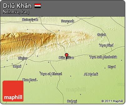 Physical 3D Map of Dilū Khān