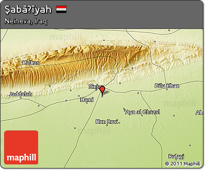 Physical 3D Map of Şabāḩīyah
