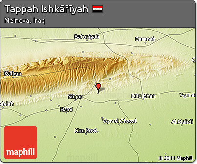 Physical 3D Map of Tappah Ishkāfīyah