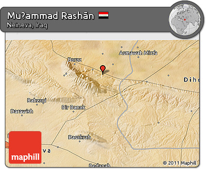Satellite 3D Map of Muḩammad Rashān