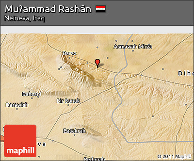 Satellite 3D Map of Muḩammad Rashān
