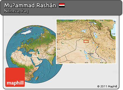 Satellite Location Map of Muḩammad Rashān