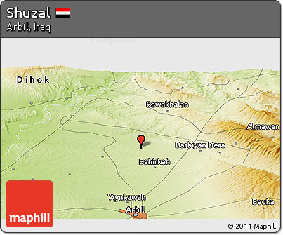 Physical Panoramic Map of Shuzal
