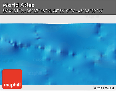 Physical 3D Map of the Area around 36° 19' 55" N, 44° 7' 30" W