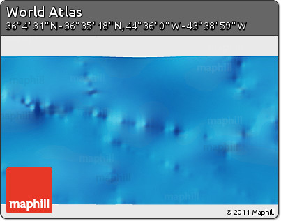 Physical 3D Map of the Area around 36° 19' 55" N, 44° 7' 30" W