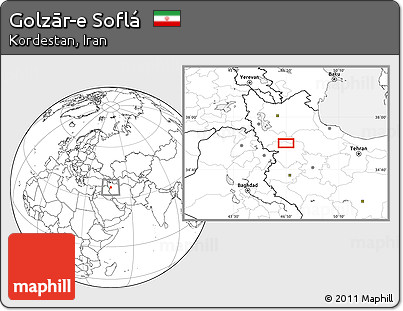 Blank Location Map of Golzār-e Soflá