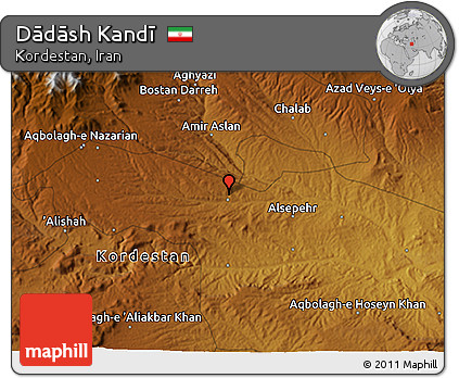 Physical 3D Map of Dādāsh Kandī