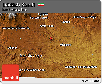 Physical 3D Map of Dādāsh Kandī