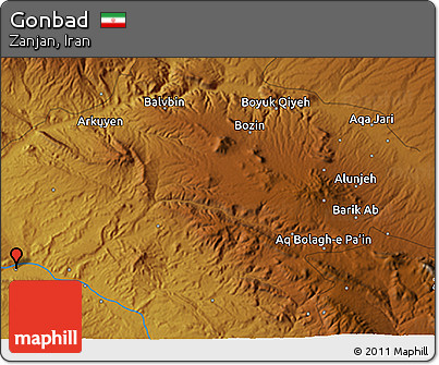 Physical 3D Map of Gonbad