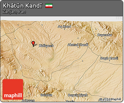 Satellite 3D Map of Khātūn Kandī
