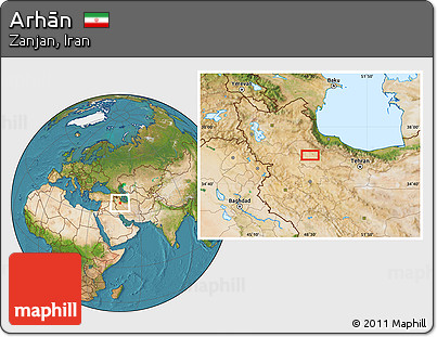 Satellite Location Map of Arhān