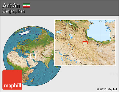 Satellite Location Map of Arhān