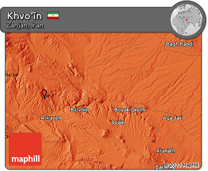 Political Map of Khvo'īn