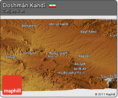 Physical Panoramic Map of Doshmān Kandī