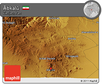 Physical 3D Map of Ābkalū