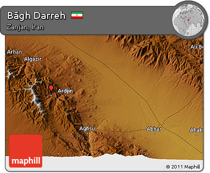 Physical 3D Map of Bāgh Darreh