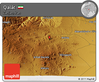 Physical 3D Map of Qalāt