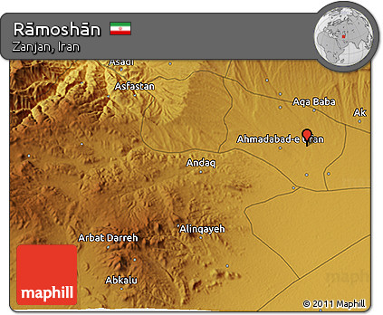 Physical 3D Map of Rāmoshān