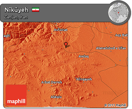 Political 3D Map of Nīkūyeh